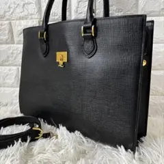 courreges✨極美品2way ビジネスバッグ　ゴールドチャーム　 A4可