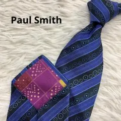 【美品】Paul Smith ポールスミス ネクタイ 総柄 ストライプ