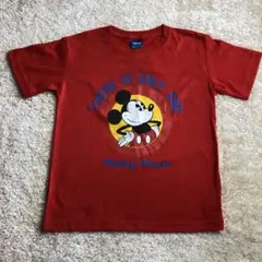 ディズニー ビッグプリント ミッキー 赤 Tシャツ 120 タグ付き