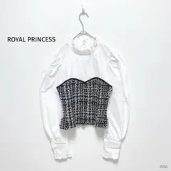 ROYAL PRINCESS|ツイードフリルブラウス【F】パフスリーブ ラメ混