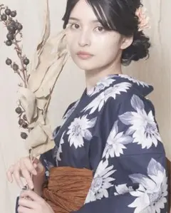 1人で着られる浴衣5点セット (ゆかた・しわへこ帯・下駄・着付け本・腰ひも)