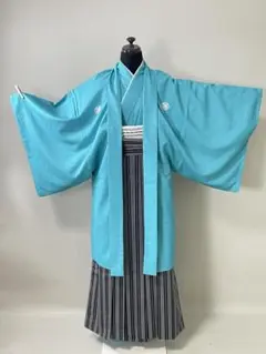 男性紋付 着物羽織袴セット【ta9590】礼装 婚礼 ポリエステル【中古】