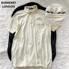BURBERRY バーバリーロンドン 半袖ポロシャツ 黄メンズ ノバチェック L