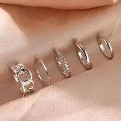 リング5点セット シルバー 重ね付け アクセサリー リング 指輪