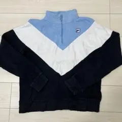 FILA ハーフジップ フリースジャケット M ネイビー/ライトブルー/ホワイト