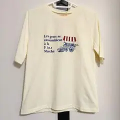 美品　タグ付き新品未使用　オフホワイト　半袖　ロゴTシャツ　フィント　夏
