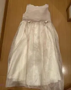 フォーマルドレス ピンク 花飾り付き