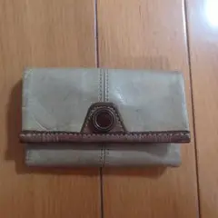 MASTERPIECE レザー製三つ折り財布 ベージュ