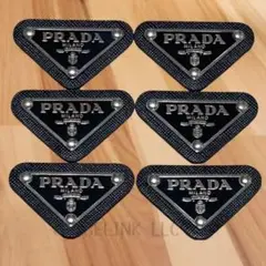 新品 PRADA プラダ ロゴプレート ロゴパーツ ブラック メタル 「6枚」