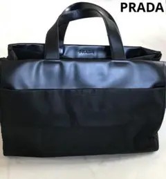 PRADA プラダ 高級オイルレザー トートバッグ 黒 メンズライン