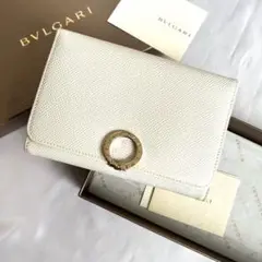 極美品 ブルガリ 二つ折り財布 ロゴクリップ ビーゼロワン 現行タイプ レザー