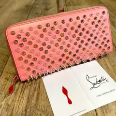 本物☆クリスチャンルブタン スパイク スタッズ 長財布 パネトーネ 本革 レザー