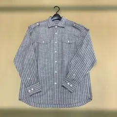 McGREGOR ストライプ 長袖シャツ グレー ホワイト M 中古
