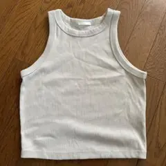 GU アイボリー リブタンクトップ