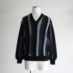 1980s Vintage Wide Stripe Knit Sweater