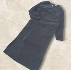 【美品】ワンピース　シンプル　ロング　グレー　体系カバー　ゆったり【ダナウェイ】
