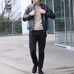 EMMETI×Brilla per ilgustoラムスキンライダースジャケット