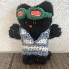 ぬい服　ボネクド　プネクド　ボーダーベスト　青　白　ニットベスト