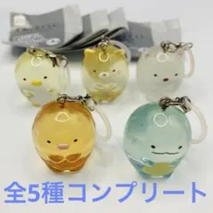 すみっコぐらし　めじるし　マスコットチャーム　全5種　コンプ　ガチャ　難あり