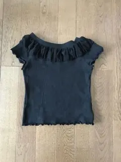 CAMP THE BLUE 黒色レース付き半袖Tシャツ　サイズ90