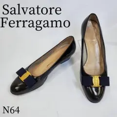 Salvatore Ferragamo フェラガモ ヴァラ エナメル 5.5c