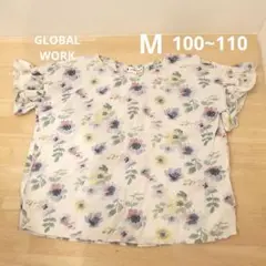 GLOBAL WORK　フリル袖　半袖　花柄　トップス　100　110