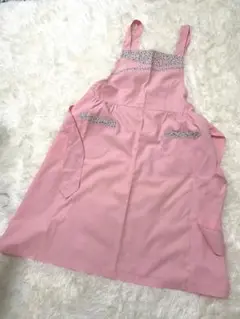 ピンク 花柄エプロン
