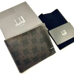【極美品】dunhill ダンヒル 二つ折り財布 メンズ ダークブラウン　レザー