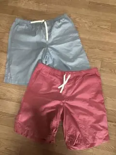 【まとめ売り】無印良品★ハーフパンツ2枚組/M★水色★ピンク★メンズ★USED