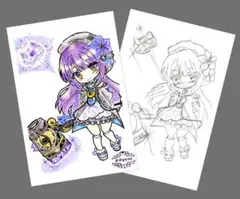 手描きイラスト　ちびヘルタ　ラフ画付き　ヘルタ　スターレイル　崩壊スターレイル