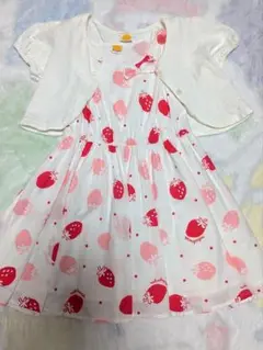 ムージョンジョン いちご柄 ワンピース ボレロ 120