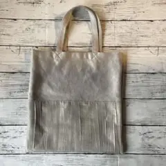 ハンドメイド　トートバック　サブバック　シルバー　グレー　マナトレーディング