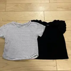 ベビー Tシャツ 2枚セット ELMO 西松屋ストライプ 黒 90サイズ