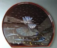 輪島塗沈金 試作「 睡蓮」溜塗り半月盆 m10605070997_1.jpg?1746596844