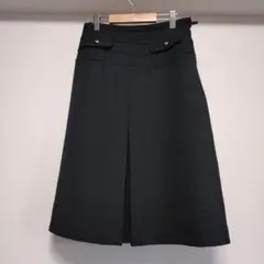 ボックススカート ひざ丈　ブラック