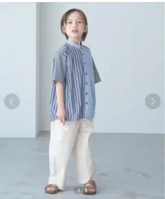 ペアマノン スタンドカラー半袖シャツ 130