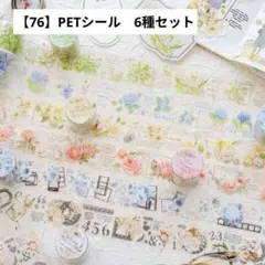 【76】コラージュ素材　PETシール　お花　6種セット