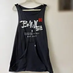 BAWL タンクトップ ブラック ポケット付き