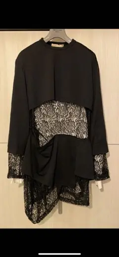 コムデギャルソン22aw ポリエステル レース切替カットソー