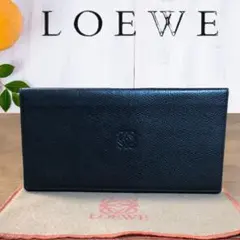 【未使用保管品】LOEWE ロエベ アナグラム レザー 二つ折り お札入れ