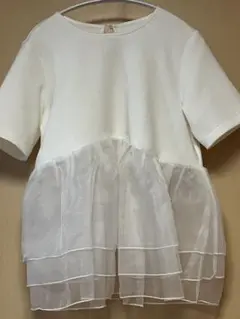＜新品未使用＞神戸レタス オーガンジーTシャツ ホワイト