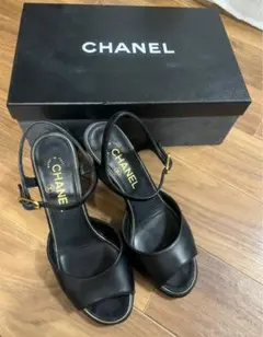 【やや美品】CHANEL シャネル サンダル ウエッジソール