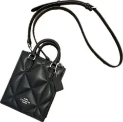 【美品】COACH ノースサウスミニトート パフィー ショルダーバッグ BLK