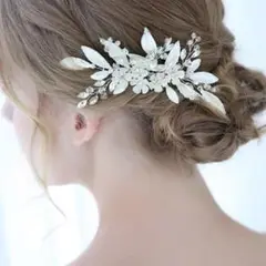 ヘアアクセサリーヘッドドレス シルバーウエディング ブライダル結婚式ウエディング