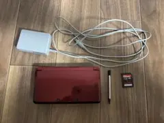 【ジャンク品】Nintendo 3DS フレアレッド本体+ 充電器+SDカード
