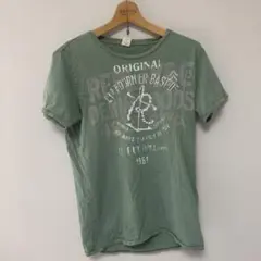 REPLAY リプレイ ビーズ付 プリントTシャツ ライトグリーン S位
