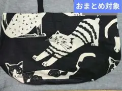 ○ドでか○etino エチノ猫柄 (ブラック)バケツ型エコバッグ