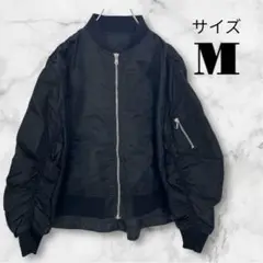 希少❣️ブラック MA-1 M ボリュームギャザー 春 Y2Kバルーンスリーブ