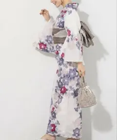 浴衣（花柄・白）＋帯