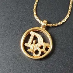 極美品✨ Dior ネックレス ロゴ トロッター サークル ゴールド 44cm